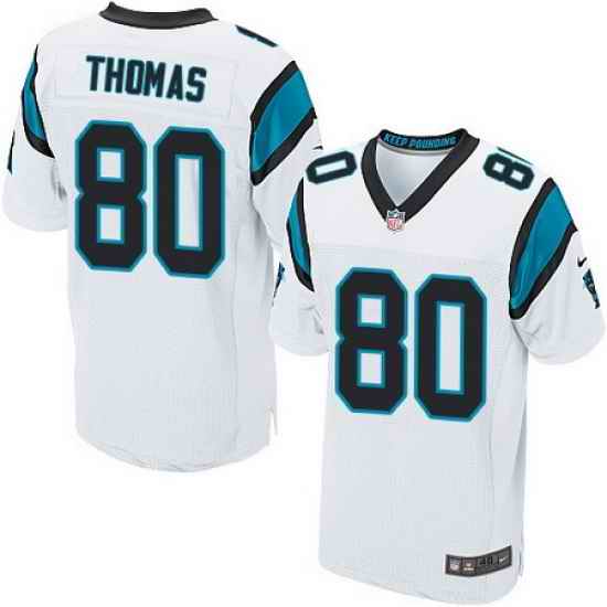Nike Panthers #80 Ian Thomas White Mens Stitched NFL Elite Jersey